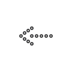 Dotted left arrow line icon. linear style sign for mobile concept and web design. Left direction arrow outline vector icon. Symbol, logo illustration. Pixel perfect vector graphics