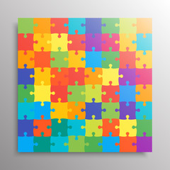 The Color Pieces Background Puzzle. Jigsaw Banner.