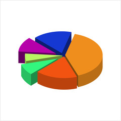 Obraz premium Pie Chart Icon Design Set