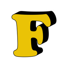 letter F, alphabet, 3D icon. Element of 3D color alphabet for mobile concept and web apps. Detailed letter F, alphabet, 3D icon can be used for web and mobile