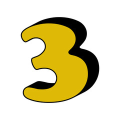 number 4, 3D icon. Element of 3D color alphabet for mobile concept and web apps. Detailed number 4, 3D icon can be used for web and mobile