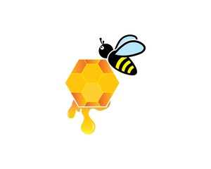 honey Bee Logo Template vector icon illustration