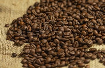 Coffee beans in closeup