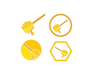honey Bee Logo Template vector icon illustration