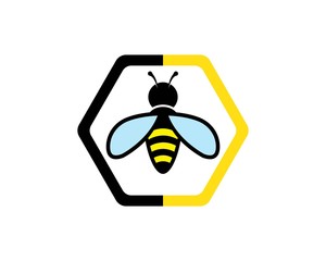 honey Bee Logo Template vector icon illustration