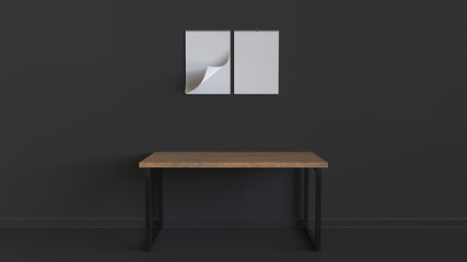 Blank white spiral calendar on the wall