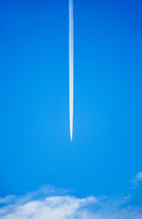 Flight in blue sky