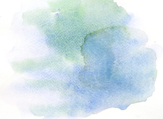 Abstract blue and green watercolor background texture