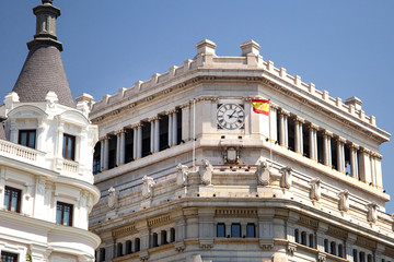 Beautiful classic traditional european architecture on the streets of the famous capital of Spain - Madrid
