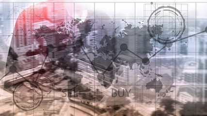 Forex Trading Investment Financial Chart Graphs. Business and technology concept.