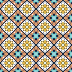 Morocco Mexican Seamless Decorative Pattern Background
