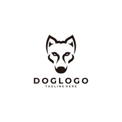 Modern minimalist dog face pet logo icon vector