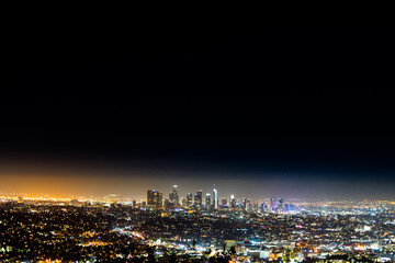 Los Angeles Skyline at Night at Griffith Observatory