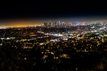 Los Angeles Skyline at Night at Griffith Observatory
