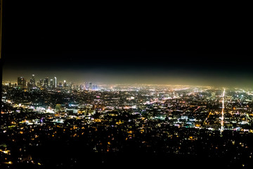 Los Angeles Skyline at Night at Griffith Observatory