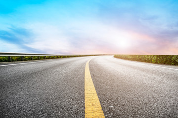 Air highway asphalt road and beautiful sky scenery