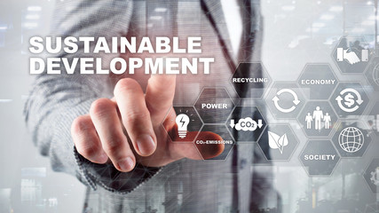 Sustainable development, ecology and environment protection concept. Renewable energy and natural...