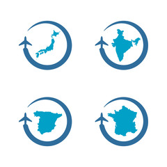 Travel Map Logo Set