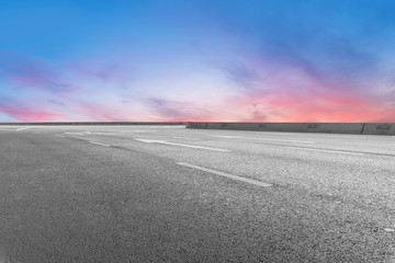 Air highway asphalt road and beautiful sky scenery