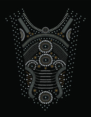 Neck embellishment with metal studs on it,in vector.