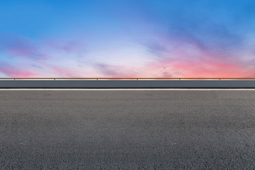 Air highway asphalt road and beautiful sky scenery