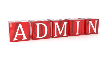 Admin Cube text on white background