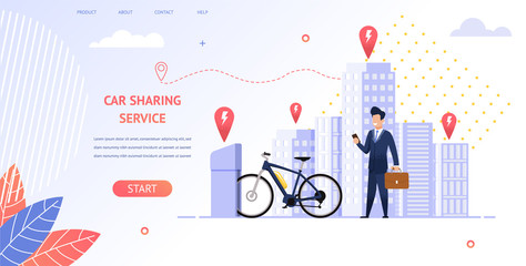 Image Businessman Rent an Electric Bike for Trip