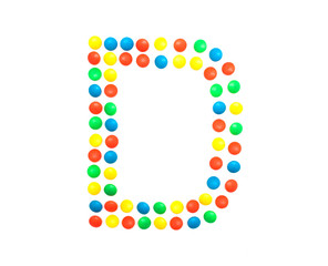 Multicolored alphabet from children's mosaic letter D