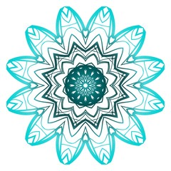 Mandala. for design, greeting card, invitation, coloring book. Arabic, Indian, motifs. Vector illustration. Blue gradient color