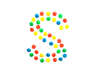 Multicolored alphabet from children's mosaic letter S