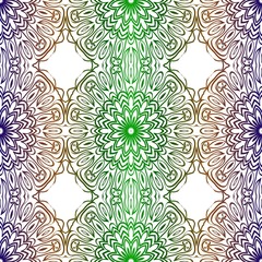 Fototapeta na wymiar Traditional Ornamental Floral Pattern For Fashion Print. Ethnic Mandala Decoration. Blue, green color. Vector illustration