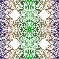 Traditional Ornamental Floral Pattern For Fashion Print. Ethnic Mandala Decoration. Blue, green color. Vector illustration