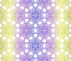 Yellow, blue color vector seamless geometric pattern. Decorative design in simple style. For poster, banner, background
