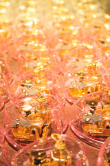 Pink music box placed in the store