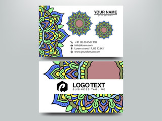 Fototapeta premium Business Cards. Vintage decorative elements. Ornamental floral business cards, oriental pattern, vector illustration. Islam, Arabic, Indian, turkish, pakistan, chinese, ottoman motifs.