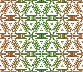 Green, brown color vector cover in geometric style. Seamless pattern. Modern template for page, background, banner