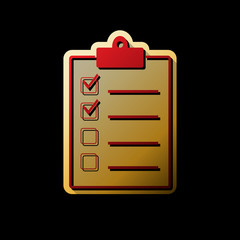 Checklist sign illustration. Vector. Red icon with small black a