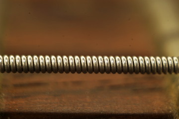 String in close-up on guitar neck