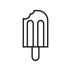 Bitten ice cream on a stick icon