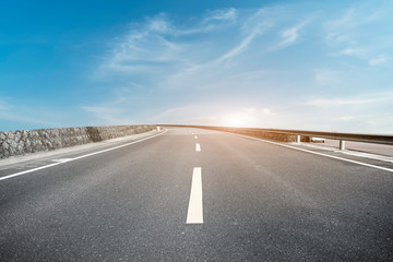 Air highway asphalt road and beautiful sky scenery