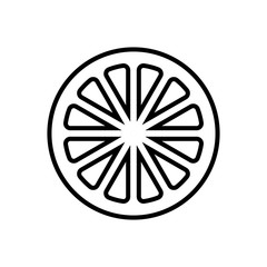 Slice of lemon,orange or other citrus fruit - line icon
