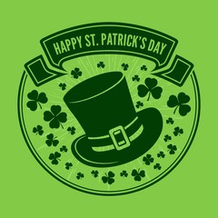 St. Patrick's Day Holiday poster, banner, label, badge, emblem or greeting card design. Vector illustration.