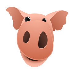 Pig Cute and Funny. One of the Chinese New Year Symbol. Vector Illustration.