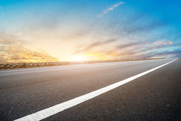 Air highway asphalt road and beautiful sky scenery