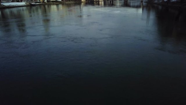 Swiss City Olten Winter wooden bridge railway station