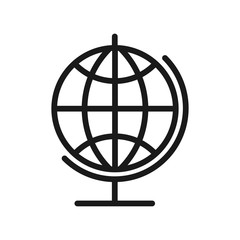 Globe - outline icon on white background. Editable stroke. Vector illustration