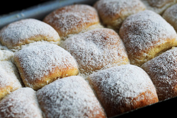 traditional czech buns fill by fruit jam
