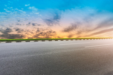 Air highway asphalt road and beautiful sky scenery