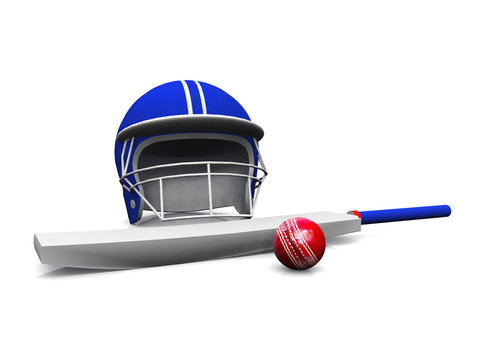 3D rendering of cricket gear.