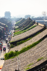 Aug 2013 - Pingyao, Shanxi, China - View from the tower of the South Street of Pingyao, one of the...